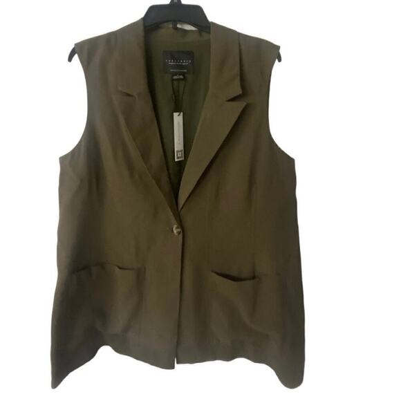 SANCTUARY NWT One Button Long Line Vest Mossy Green Size Large - Picture 4 of 10